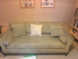 Sage Green Microsuede Sofa PULLOUT BED