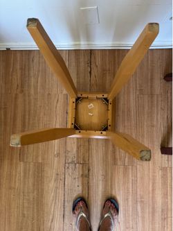 Solid wood tall pedestal plant table
