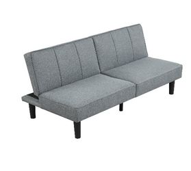 Mainstays 66" Studio Futon, Gray Linen Upholstery