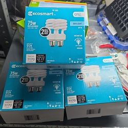 75-Watt Equivalent 5 Bulds A19 GP19 Spiral  Non-Dimmable E26 CFL Light Bulb 