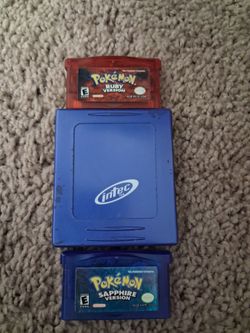 Authentic Pokemon Ruby and Sapphire GBA Pair - Clean Labels