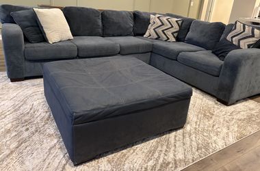 Sectional Sofa + Ottoman w/ storage