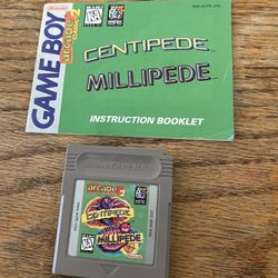 Nintendo GameBoy Arcade Classic 2 Centipede / Millipede Game Cart Manual Book In Excellent Condition