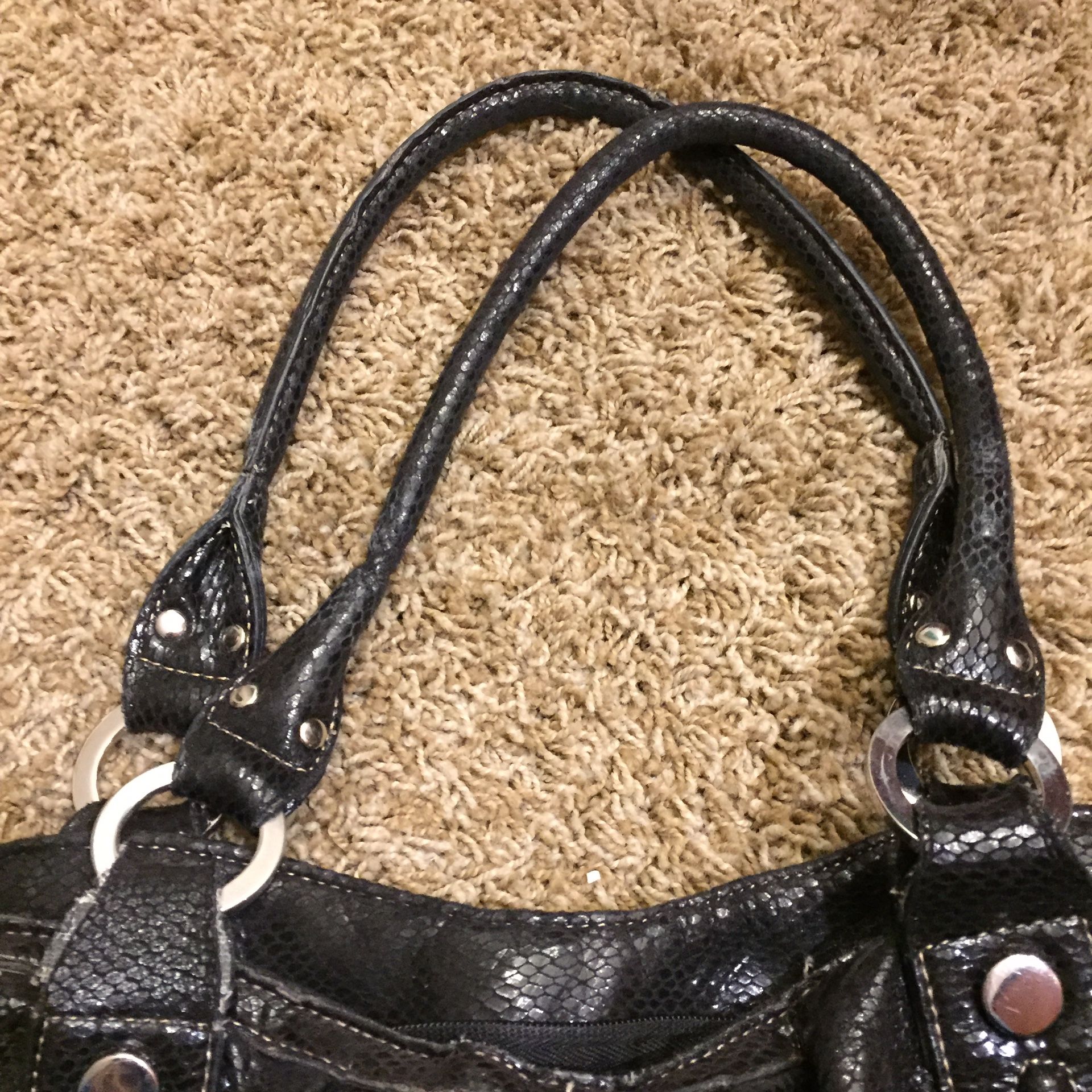 Style & co handbag shoulder purse black leather
