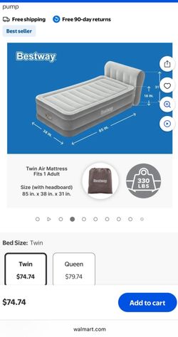 Brand New Twin Blowup, Best Way Mattress With Headboard And Built-In Pump