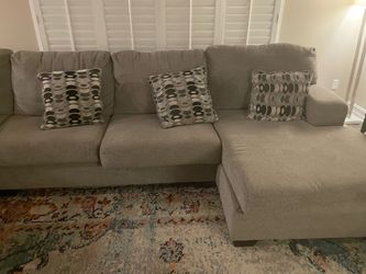 Gray Fabric Sectional Sofa with Chaise