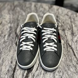 Gray Gucci Print Sneakers