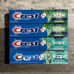Crest Plus Scope Toothpaste 5.4 Oz $2 Each 