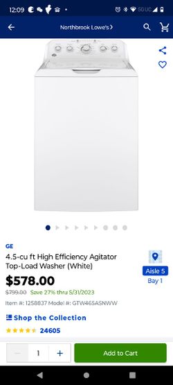 New GE HE Top Load Washer