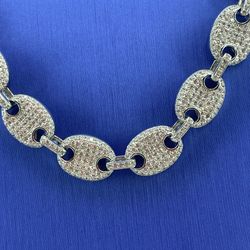 925 Sterling Silver 26” CZ Gucci Puff Mariner Style Necklace 79.70g 10.5mm 179129/5