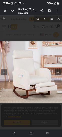 Rocking Chair Nursery Teddy High Back Rest Glider Rocker With Footrest Nursing Rocking Chairs Upholstered Accent Arm Chair For Living Room Bedroom Ind