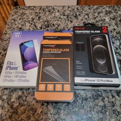 iPHONE TEMPERED GLASS SCREEN PROTECTORS (New)