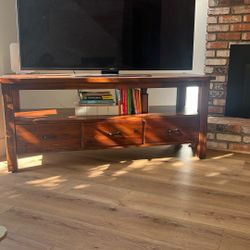 Solid Wood TV Stand Distressed 