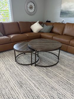 Round Nesting Coffee Table Set of 2