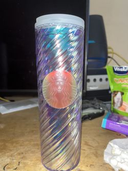 Clear Iridescent Cup Swirl 