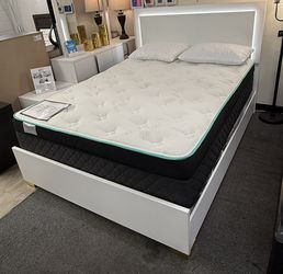 Available In Black - Queen Bedroom Set With LED Light On Headboard 