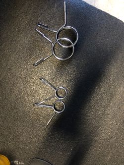 Spring clips for weight bar and dumbbells. I have 2 inch Olympic and 1 inch standard. $10 per pair.
