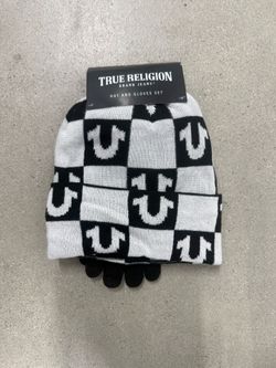 True religion beanie and gloves set