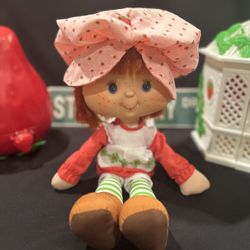 RARE Vintage Strawberry Shortcake 1980 Vinyl Head Rag Doll