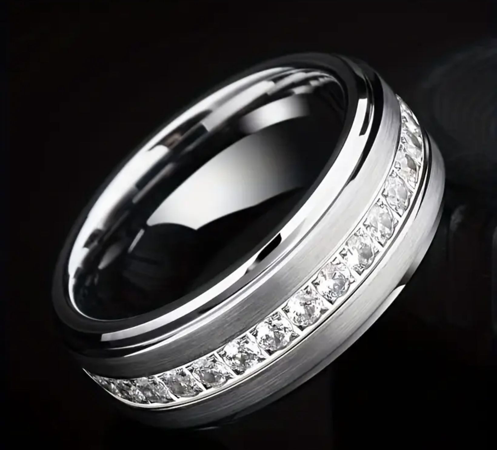 New Luxurious Stainless Steel Bands N synthetic CZ stones