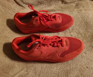 Size 14 - Nike 875844-600 Red Air Max 1 Premium Tonal Pack