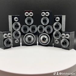 LEGO - Speaker Set 6 piece Music Band Concert DJ Stack Stereo Tower Black New