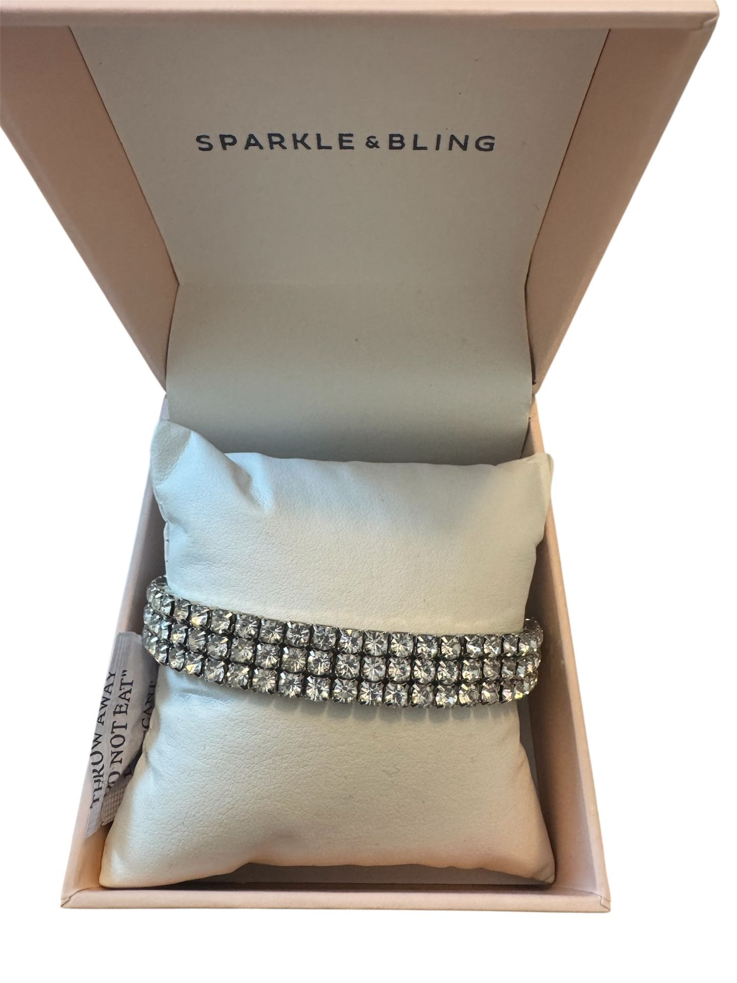 Silver Multi- Row Crystal Bracelet