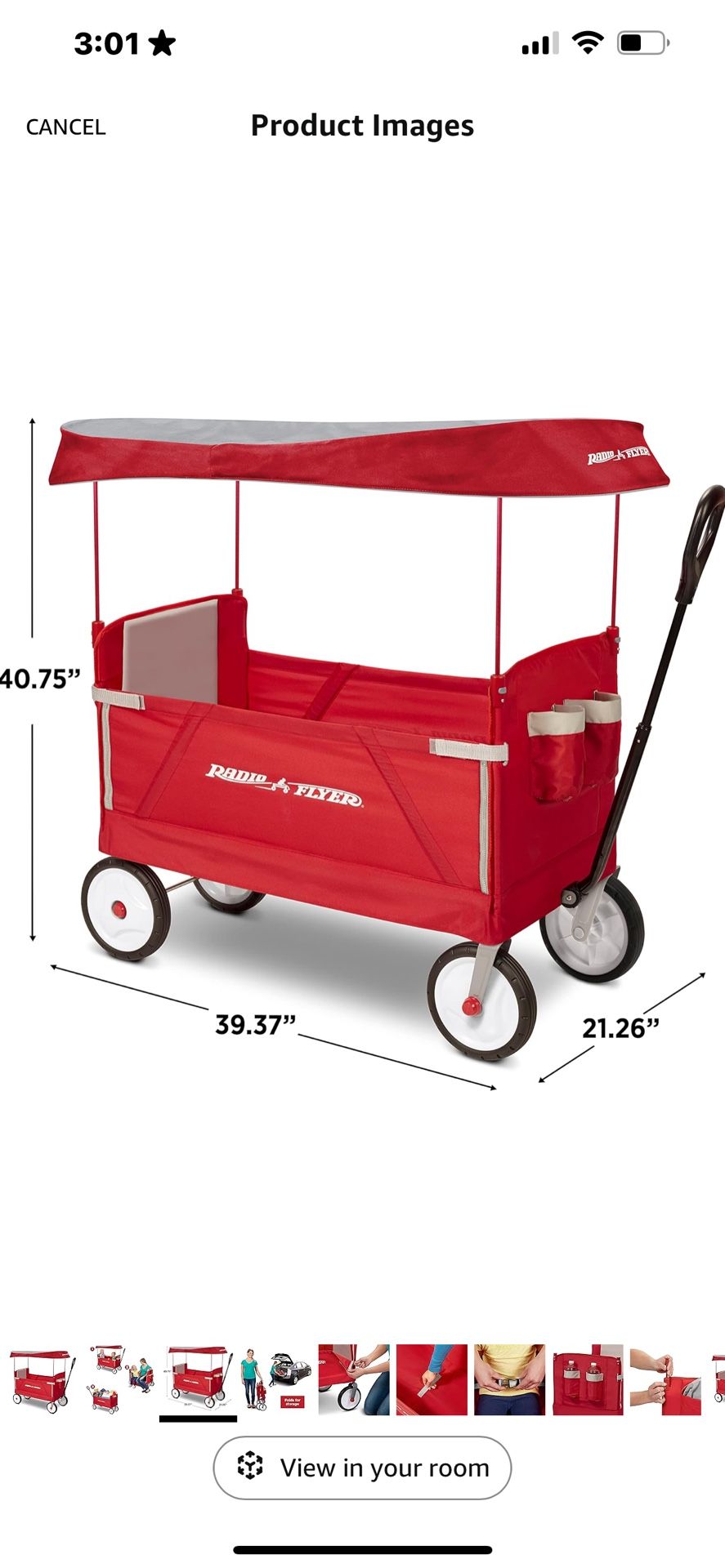 Radio flyer Fold stroller wagon 3 In 1 Red