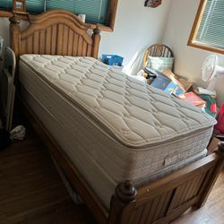 Twin Wood Frame Bed With Mattress
