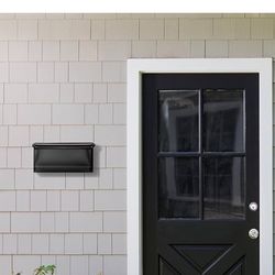 Architectural Mailboxes Cielo™ Vertical Wall-Mounted Mailbox for Outside, Rust-Resistant Galvanized Steel Metal Small Mail Box, Black