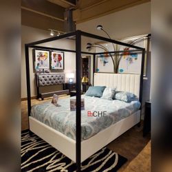 Queen  /  King  Size Canopy Bed Frame  - Mattress Sold Separately 