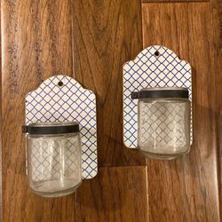 Wall Mounted Candle Or Flower Vase Holder Set