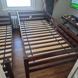 Free full size beds frames and a queen size bedframe with rails