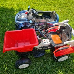 2 Batrery Cars Truck Batman Car No Charger 