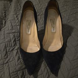 Navy Blue Suede Jimmy Choo Stiletto EUR 40 US 9.5