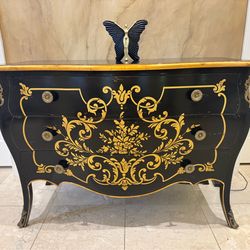 Elegant Black & Gold French Style Dresser – Statement Piece
