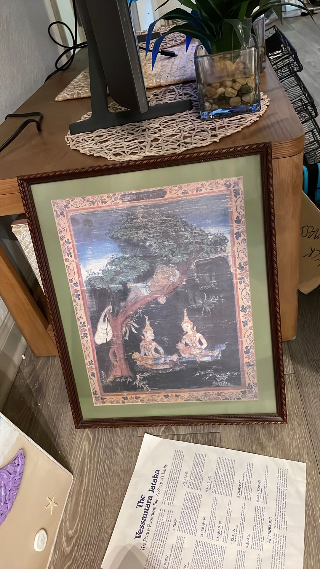 Framed Thai Print.   The Vessantara Jataka