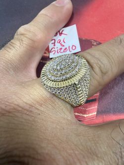 10K Solid Gold Ring For Wedding CUBIC ZIRCONIUM STONES 7Gr Size 10 