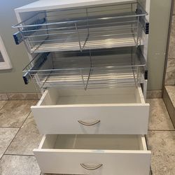 California closet cabinet with drawers, white
