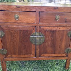 Antique Asian Wood Credenza