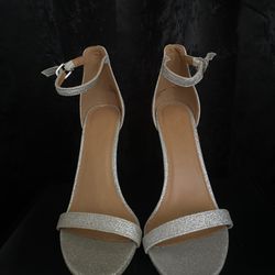 silver sparkle heel