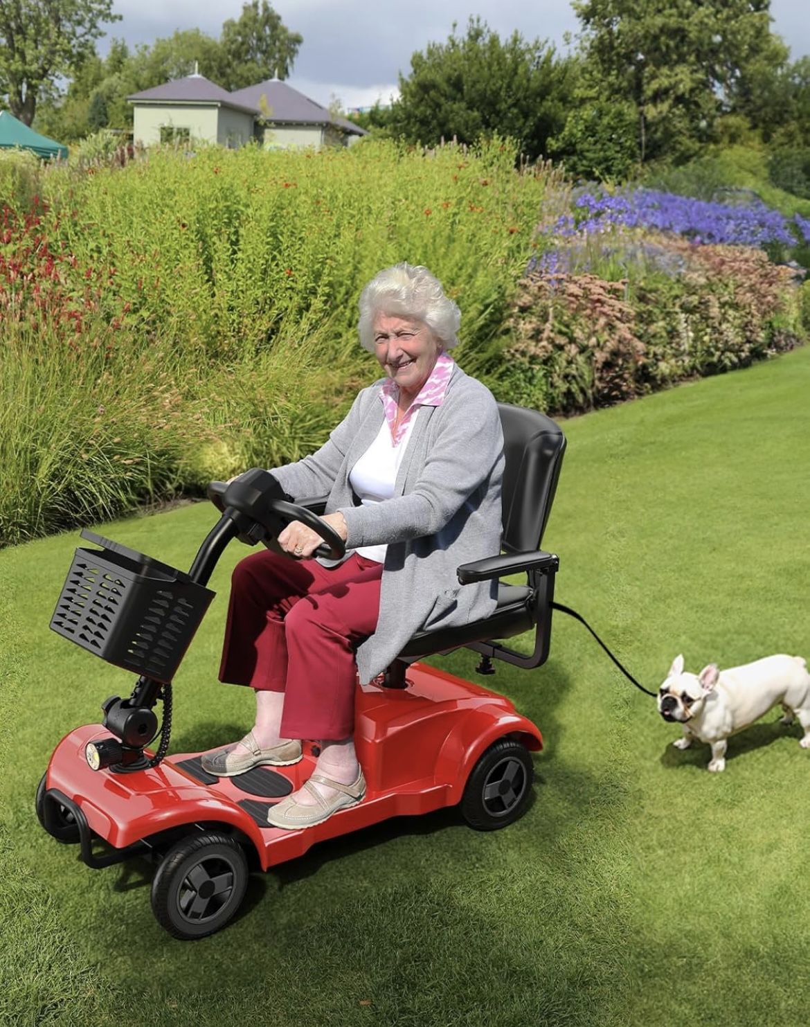 ENGWE Folding 4 Wheel Mobility Scooter,15 Mile Long Range, 250W Electric Powered Mobile Wheelchair for Seniors Adult with Detachable Basket, Front Lig