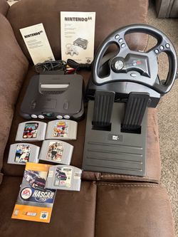 Nintendo 64 Console Bundle with Games and Mad Catz Wheel