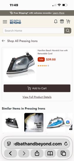 New Hamilton, iron and ironing board