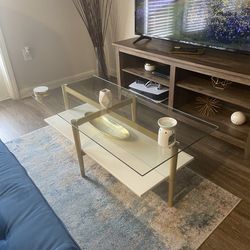 Rectangular Glass-Top Coffee Table
