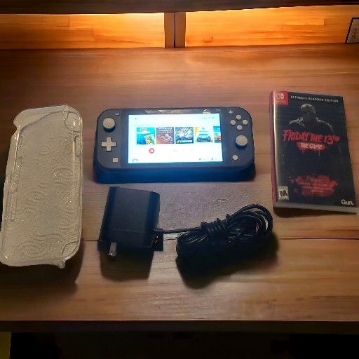 Nintendo Switch Lite  New Mint Condition  With Case Memory Card  128 Gb  And Charger And Friday The 13 Game Selling $130 For All 