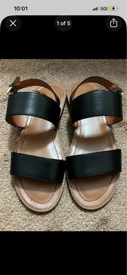 Coach Black Leather Ankle Strap Sandals Size 8.5