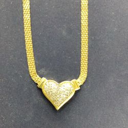 Panther Chain With Heart Pendant 