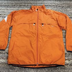 Vintage Nike Windbreaker Jacket Mens Medium Full Zip Gray Tag Orange LS