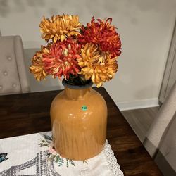 Ceramic Vase W/flowers